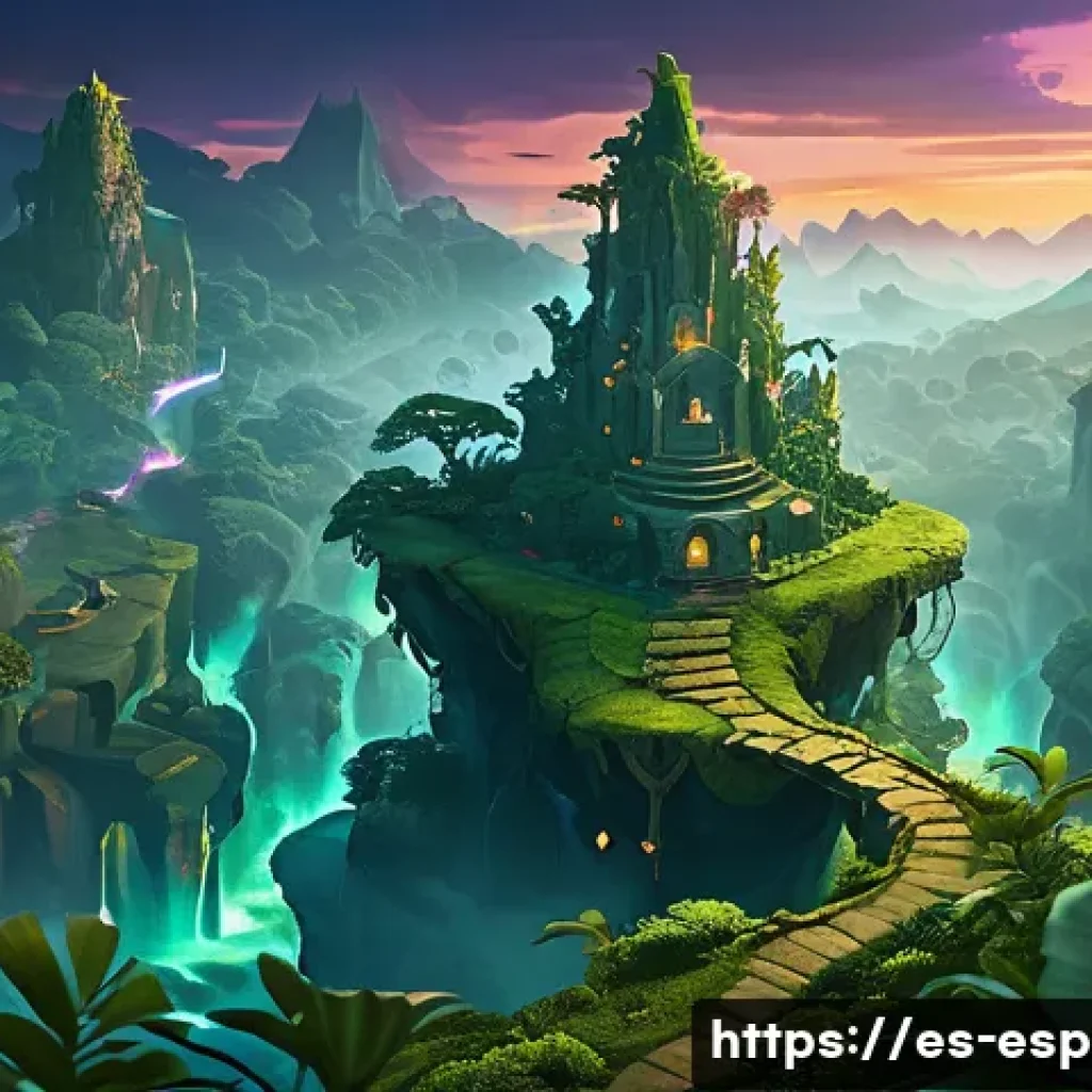LOL 소환사의 협곡 지도 변천사 - A highly detailed, modernized Summoner’s Rift map scene at twilight, showcasing dynamic lighting wit...